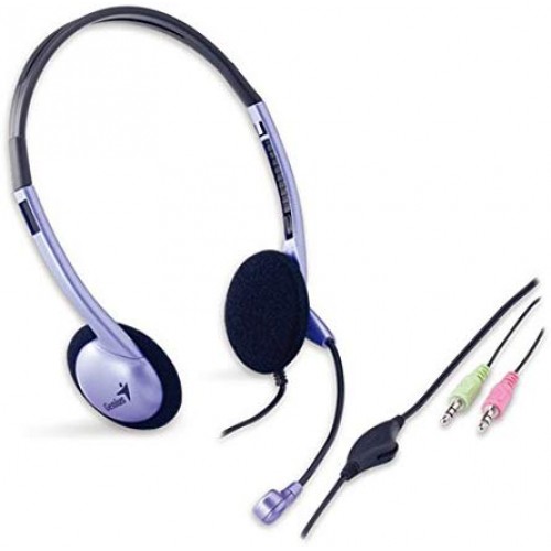 Genius Headphones with Microphone and inline Control, Grey