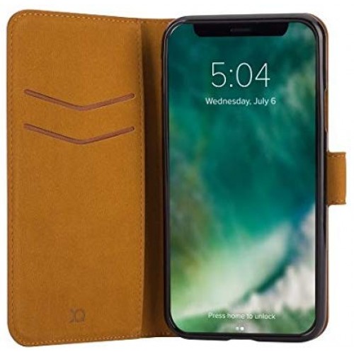 XQISIT Selection 5.8 "Case Wallet Brown – Covers for Mobile Phones (Wallet Case, Apple, iPhone X, 14.7 cm (5.8"), Brown)