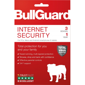 Bullguard Internet Security 2020 Pack of 10 | 3 Devices | 1 Year | Retail Pack (by Post/EU)