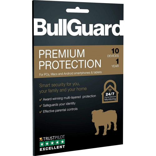 Bullguard Premium Protection 2020 | 10 Devices | 1 Year | Retail Pack (by Post/EU)