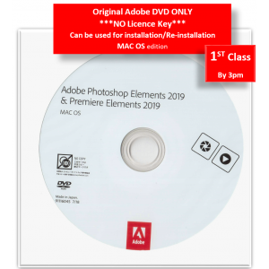 Adobe Photoshop Elements and Premier Element 2019 MAC*CD ONLY NO KEY* UK 1st Class