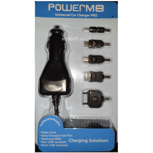 Power M8 Universeel 12v In Autolader 5x Adapters Sigarettenaansteker Mini/Micro USB UK