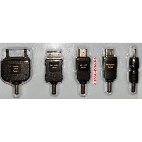 Potenza M8 universale 12v in caricabatterie da auto 5x Adattatori Accendisigari Mini/Micro USB UK