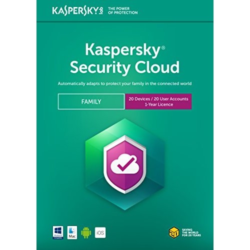 Kaspersky Security Cloud 2018 Family | 20 Dispositivi | 1 Anno | Pacchetto Piatto (per posta/UE)