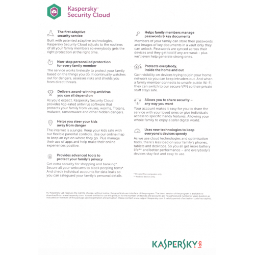 Kaspersky Security Cloud 2020 Family | 20 Devices | 1 Year | Digital (ESD/EU)
