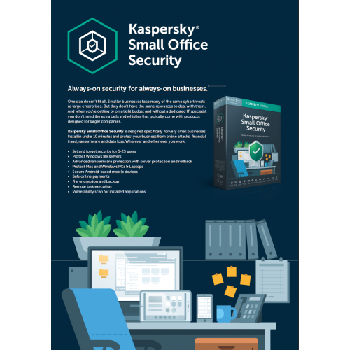 Kaspersky Small Office Security V6 | 1 Server | 5 Desktops | 1 Year | Flat Pack (by Post/EU)