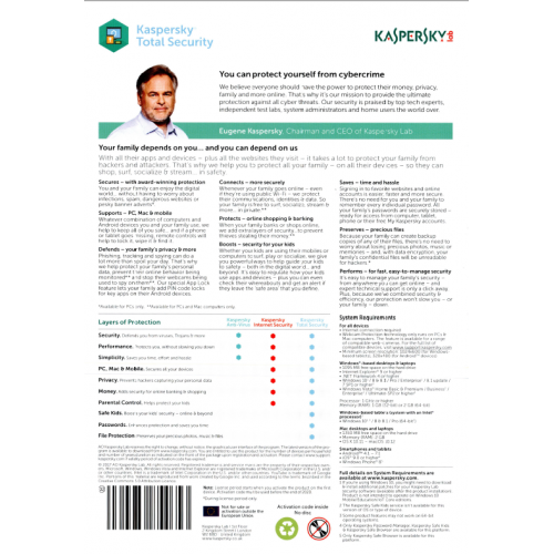 Kaspersky Total Security 2018 | 3 Devices | 1 Year | Digital (ESD/EU)