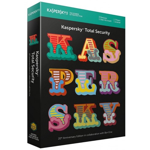 Kaspersky Total Security 2018 | 3 Devices | 2 Years | Retail Pack (by Post/EU) | Exclusive