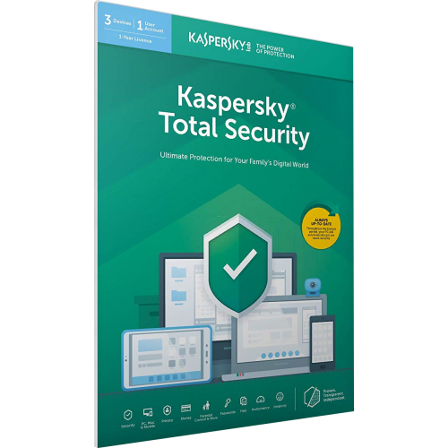 Kaspersky Total Security 2019 | 3 Appareils | 1 An | Emblallage Plat (Par Poste/UE)
