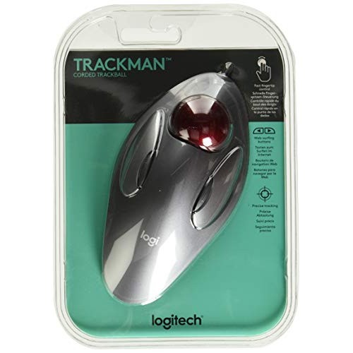 Logitech TrackMan-marmer, bedrade trackbalmuis, 300 DPI-marmer, Ambidexter, USB, PC/Mac/Laptop, Optisch Volgen