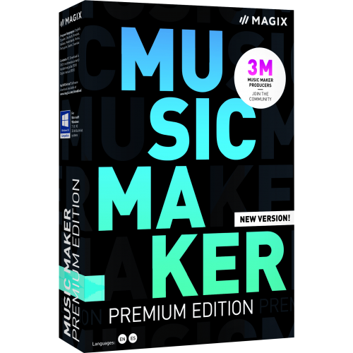 MAGIX Music Maker Premium Edition| Anglais/Français/German/Italian/Spanish/Dutch | Emballage Boîte (Par Poste/UE)