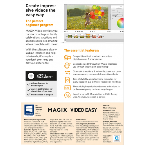 MAGIX Video easy | Standardverpackung (per Post / EU)