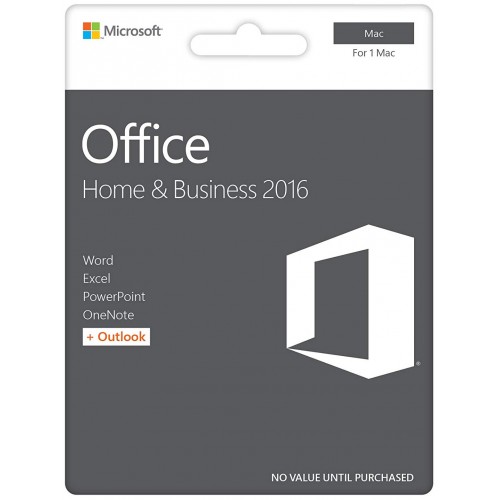 Microsoft Office Hogar y Empresa 2016 Mac | 1 Dispositivo | Paquete de caja (por correo/UE)