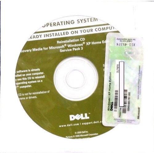 Microsoft Windows XP Home SP3 Edition | English |Dell OEM Reinstallation Pack (Disc and Licence)