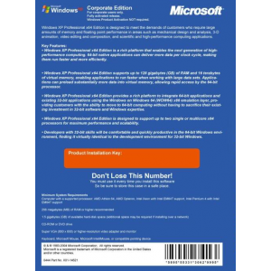 Microsoft Windows XP Professional SP3 64bit Edition | DSP OEM Pack (Disc and Licence)