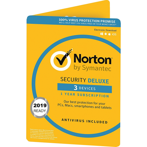 Norton Security 2019 Deluxe | 3 Dispositivos | 1 Año | Digital (ESD/EU)