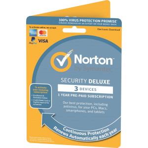 Norton Security Deluxe | 3 Devices | 1 Year | Credit Card Required | Flat Pack (by Post/EU)