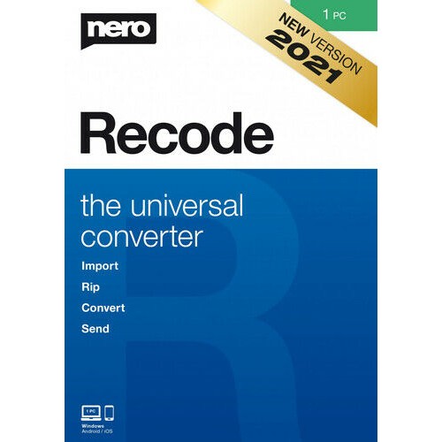 Nero Recode 2021 1PC (Licence perpétuelle) | Numérique (ESD/UE)