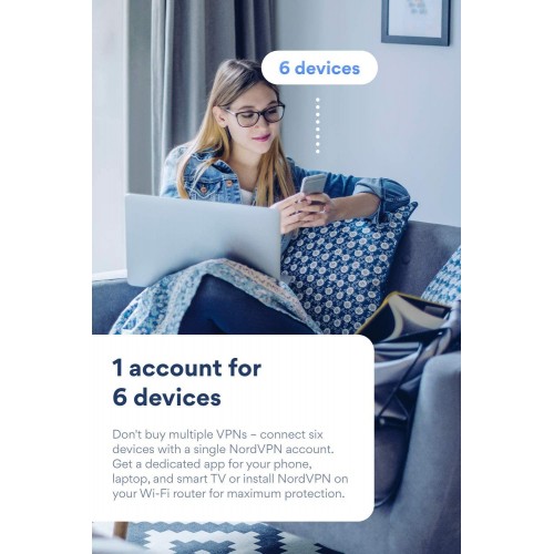 NordVPN Internet Privacy | 1-Year VPN Subscription | 6 Devices