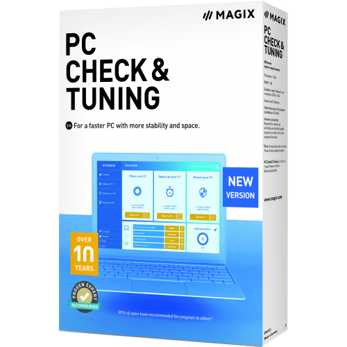 MAGIX PC Check & Tuning 2021 | Anglais/German | Emballage Boîte (Par Poste/UE)
